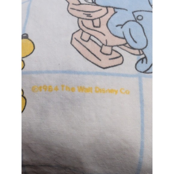 Vintage 1984 Disney Baby Blanket Dundee Mickey Minnie Dumbo Donald Pluto Cotton - Picture 3 of 6